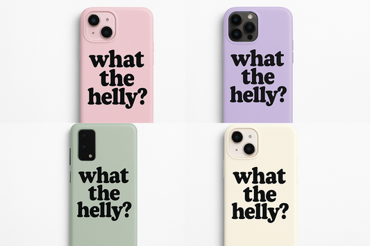 Silicone Phone Case - Pastel Colors - 'What the Helly?' Print